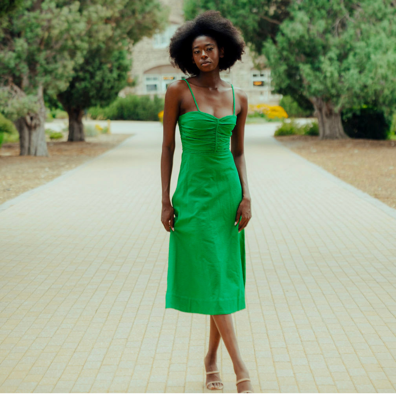 wallflower midi dress Reformation Wallflower Long Sleeve Midi Dress In Cilantro