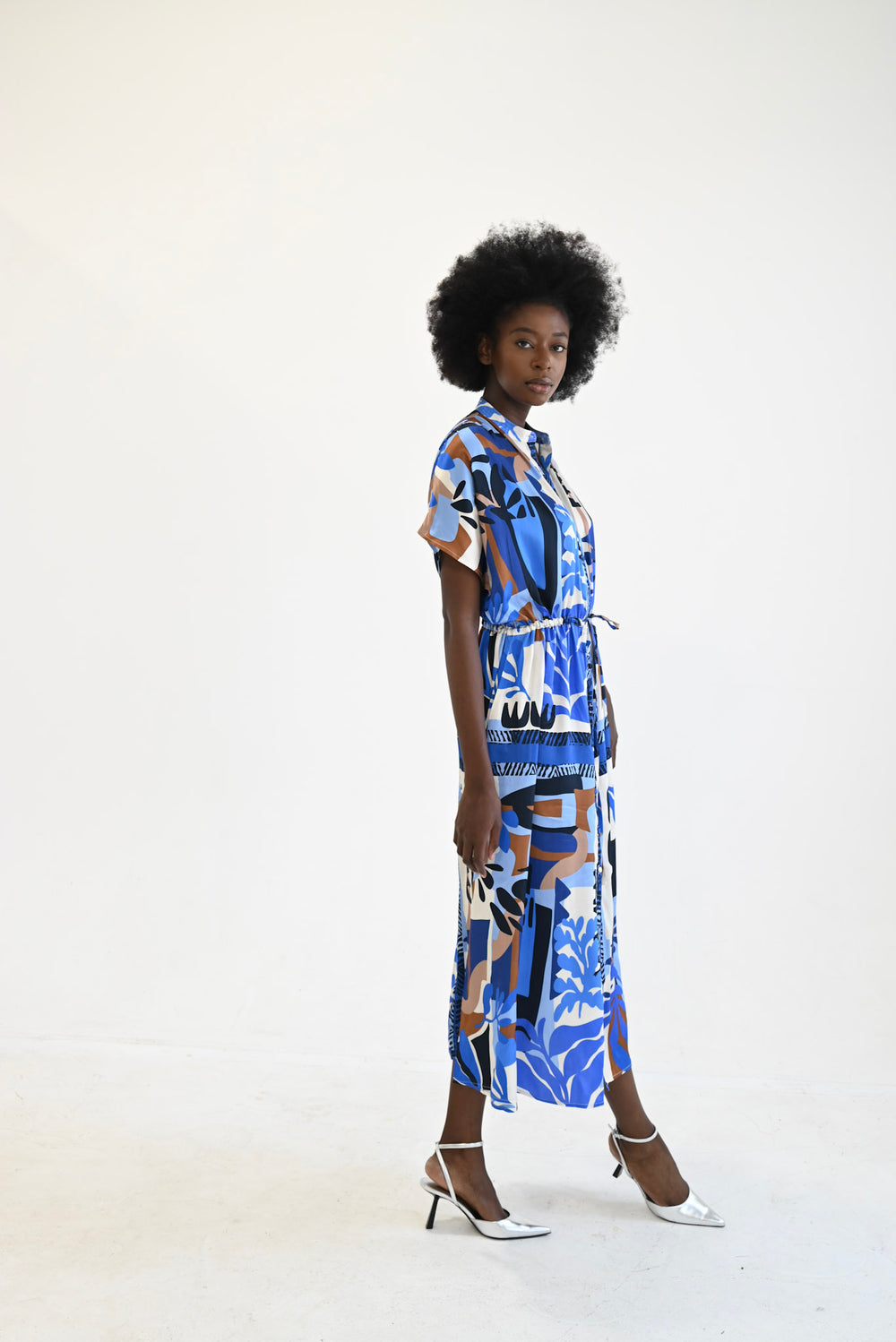 Long Shirt Dress Scarf Print