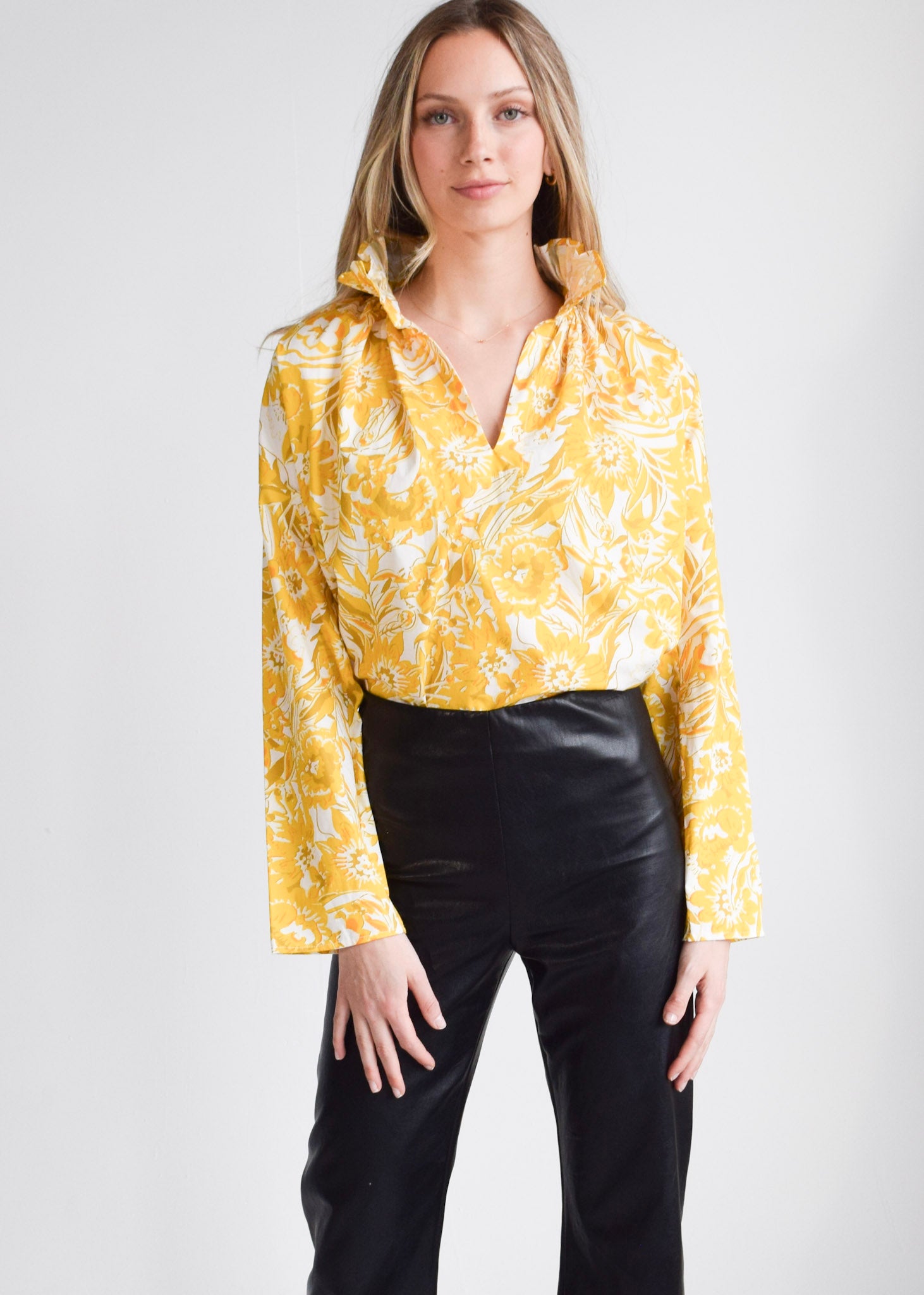 Never A Wallflower | Vicki Long Sleeve Top Ocher Floral