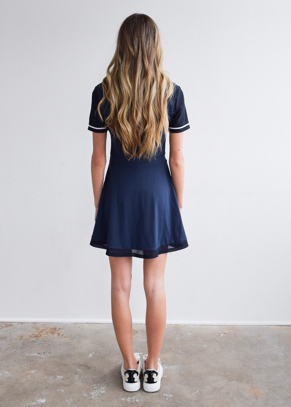 Henley Button Dress Navy