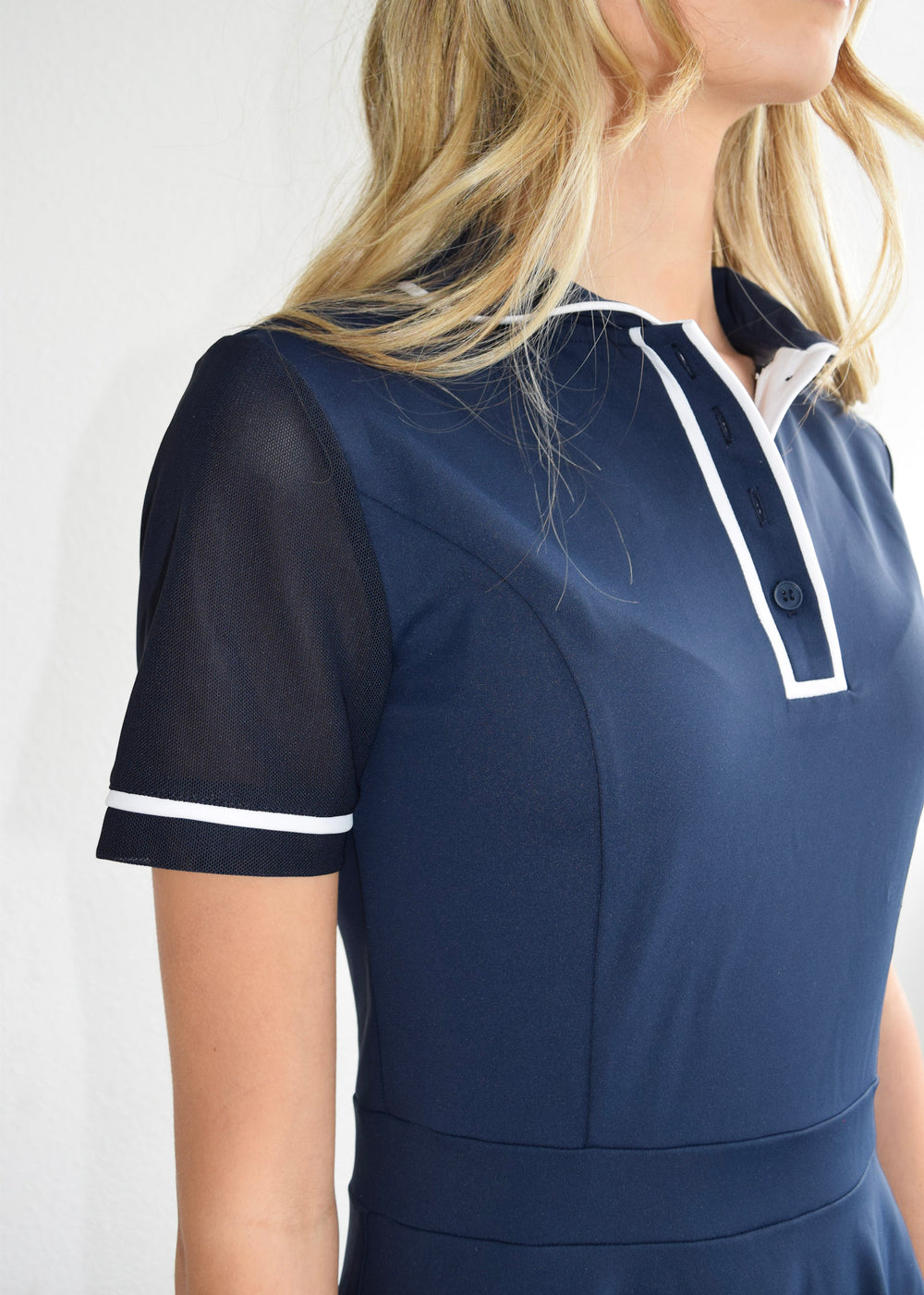 Henley Button Dress Navy