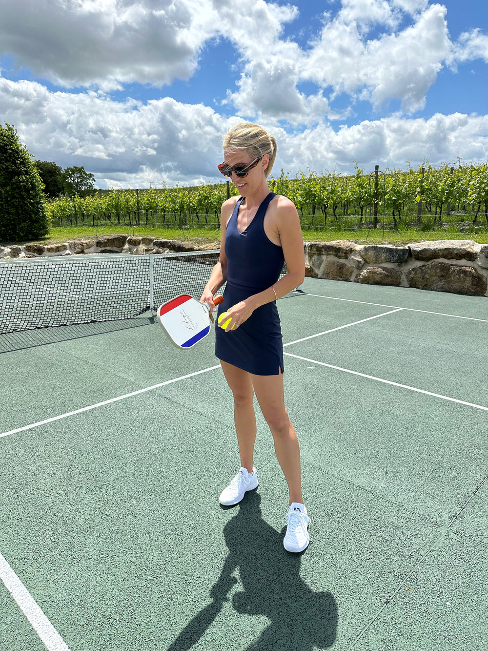 V Neck Tank Dress - Navy