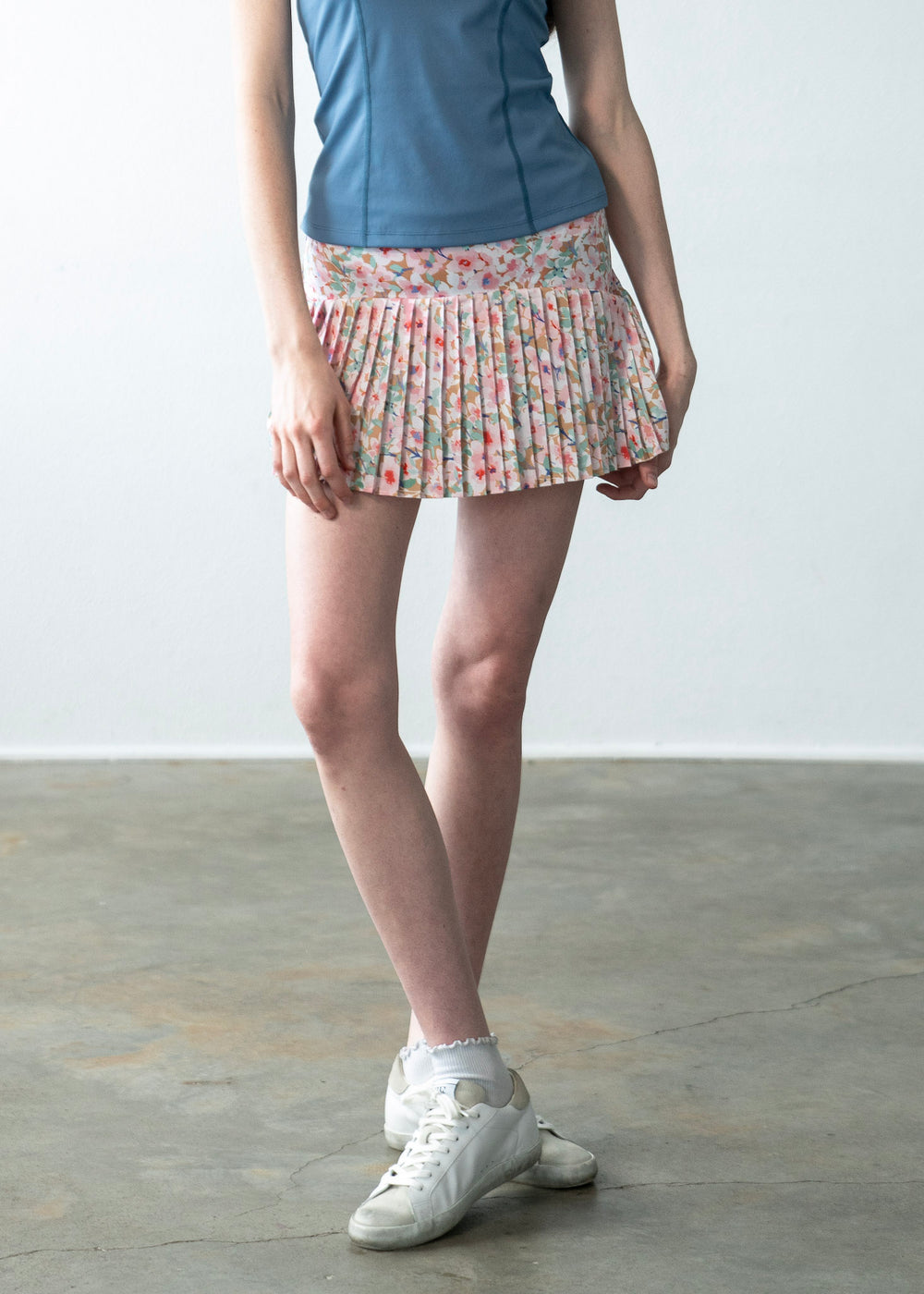 Pleated Skirt Pink Floral