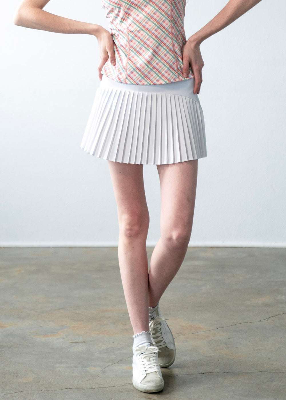 Pleated Skirt White