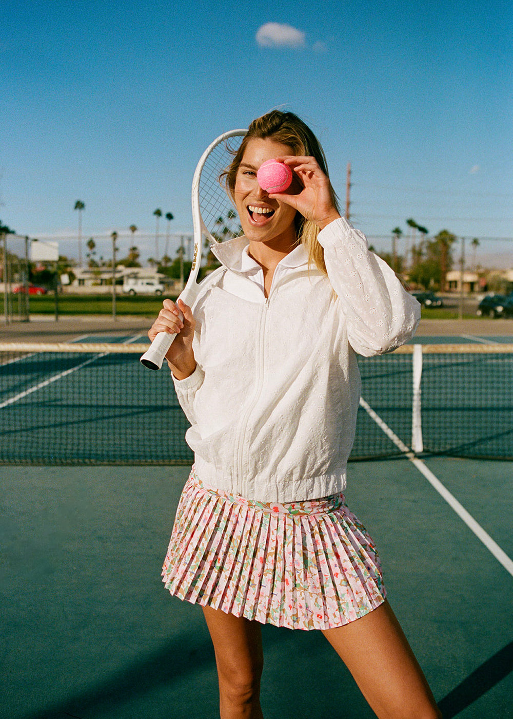 Pleated Skirt Pink Floral