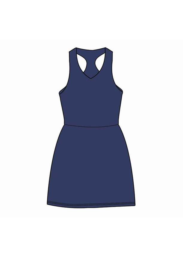V Neck Tank Dress - Navy