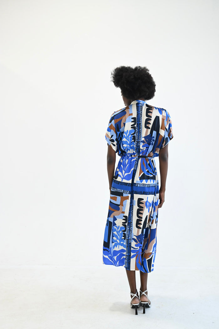 Long Shirt Dress Scarf Print
