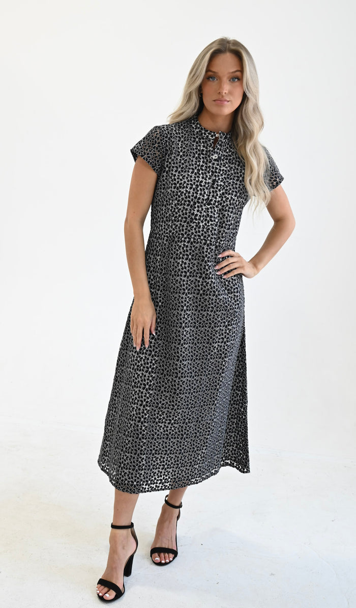 Column Dress Black Lace