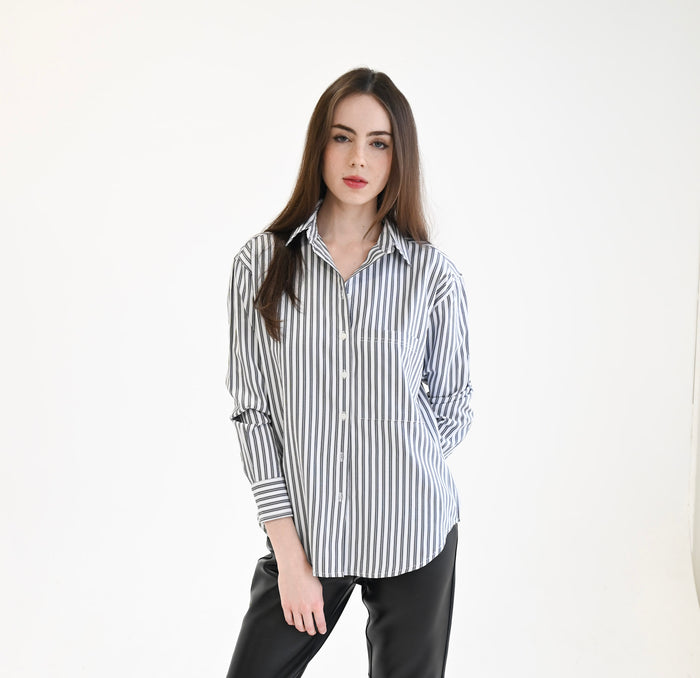 Boyfriend Shirt Black Striped