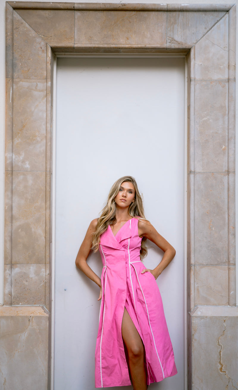 Florentine Wrap Dress Pink