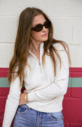 Lane 1/4 Zip Sweater Ivory