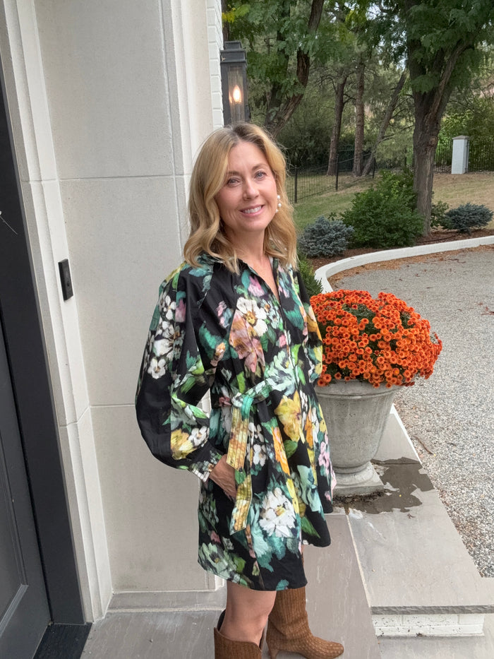 Sarah Dress Green Floral