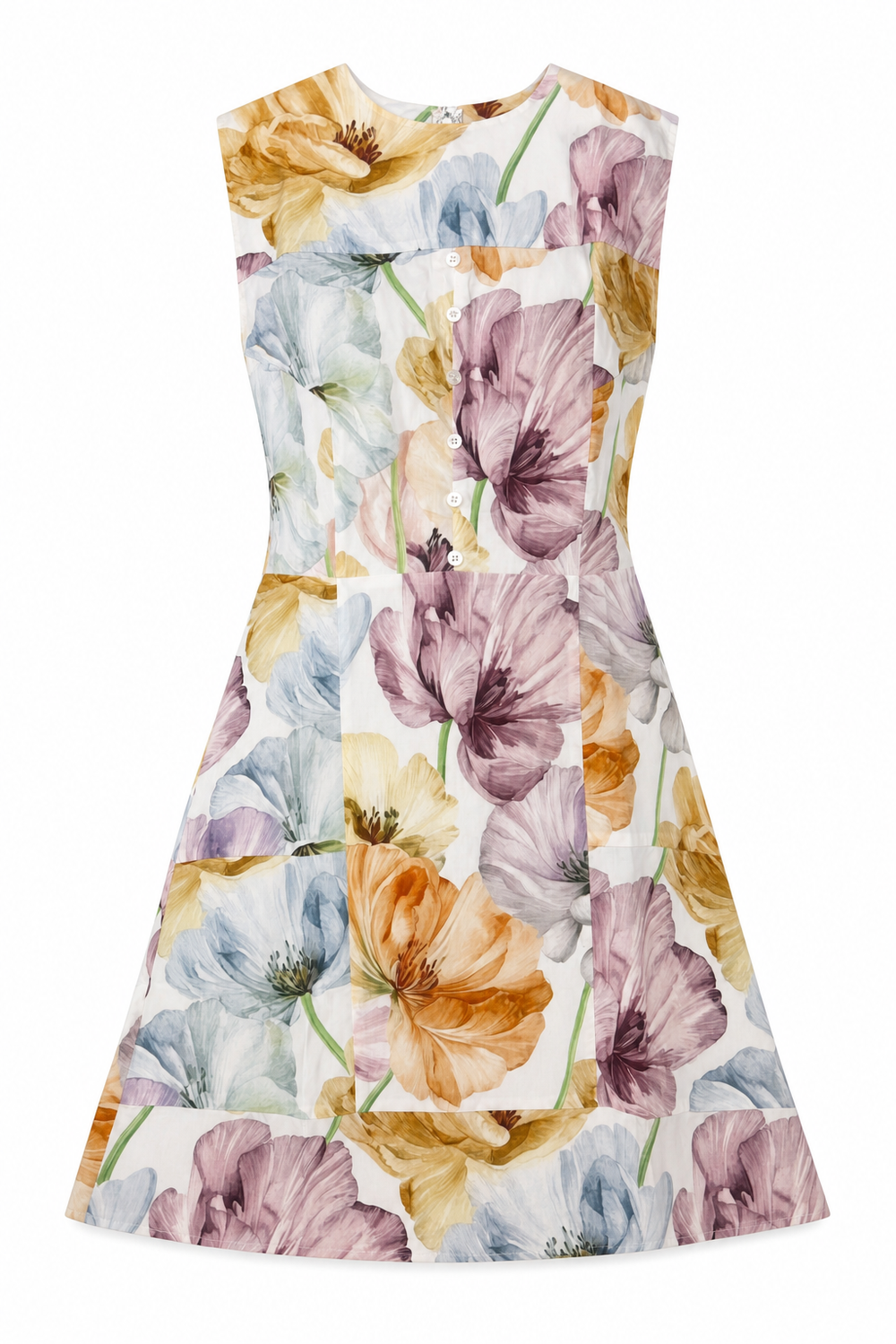 Amanda Dress Pastel Poppy Cotton