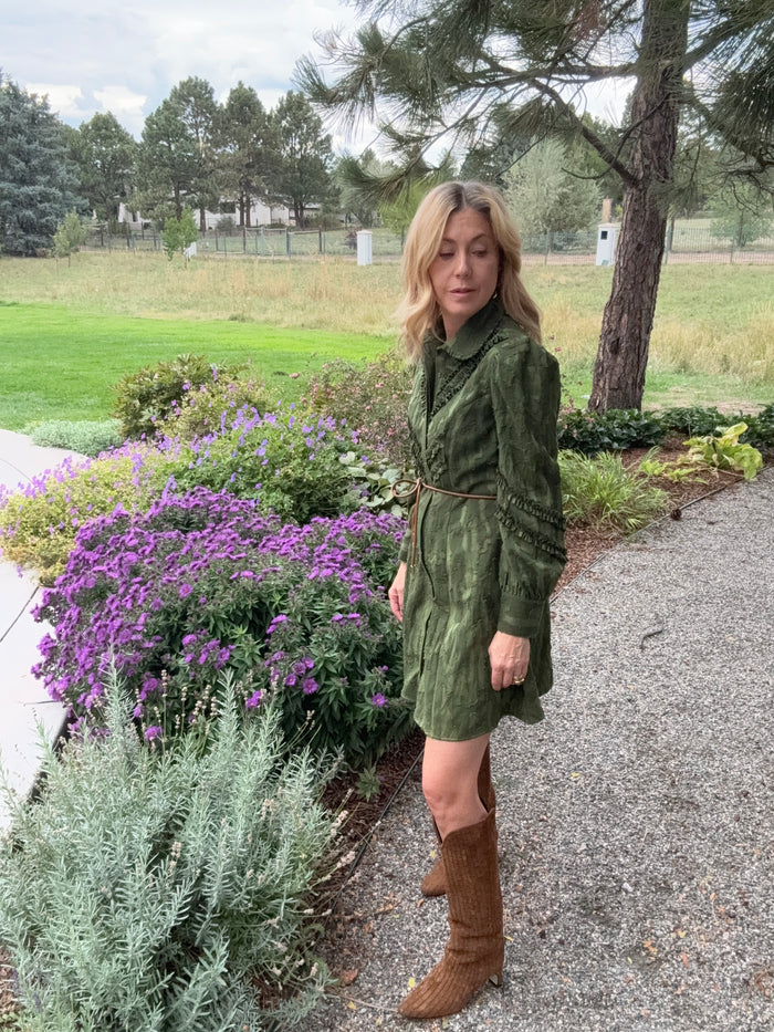 Grenadine Short Dress Moss