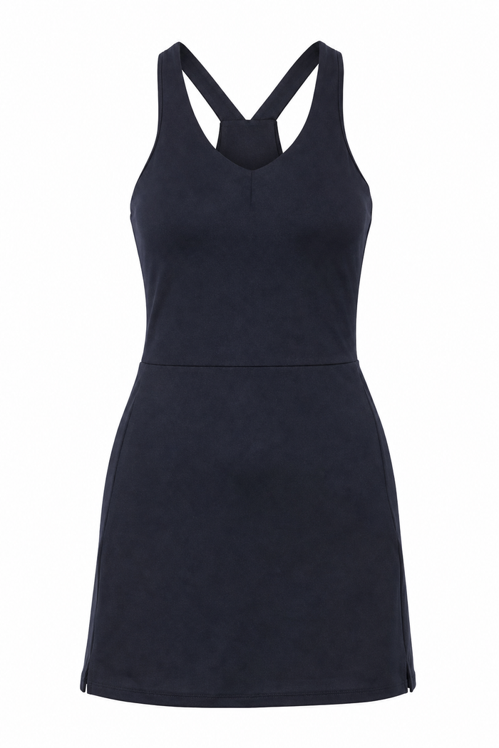 V Neck Tank Dress Black