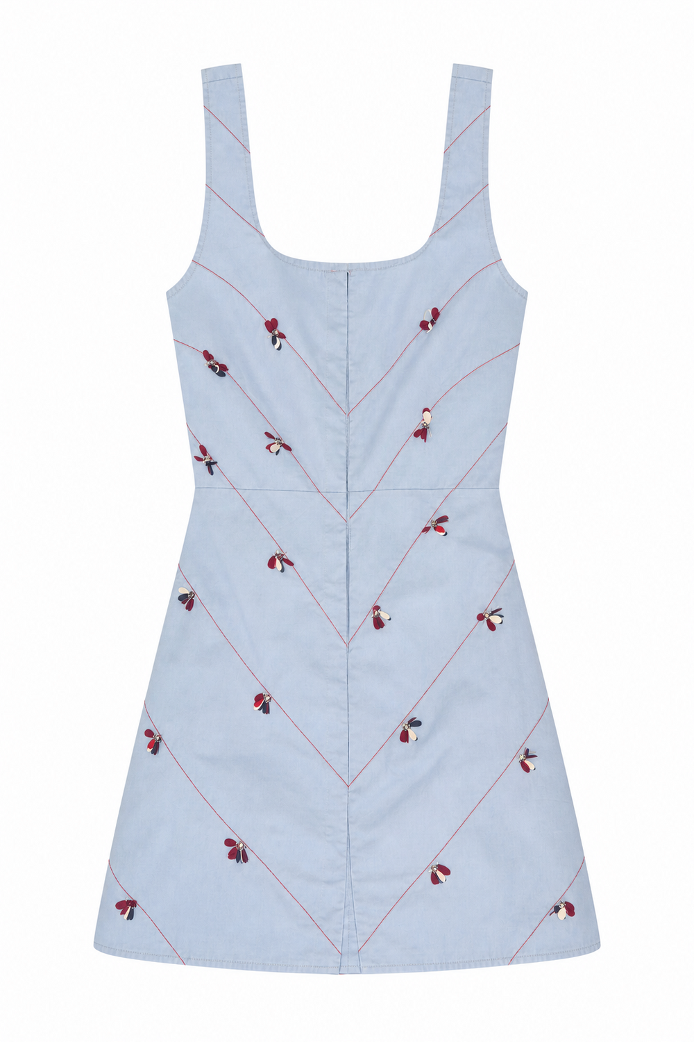 Blue Poppy Beaded Short Dress