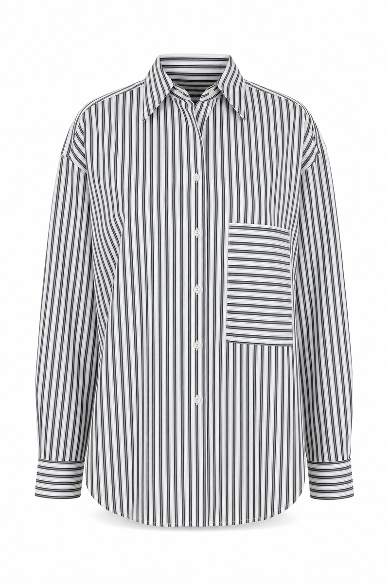 Boyfriend Shirt Black Striped