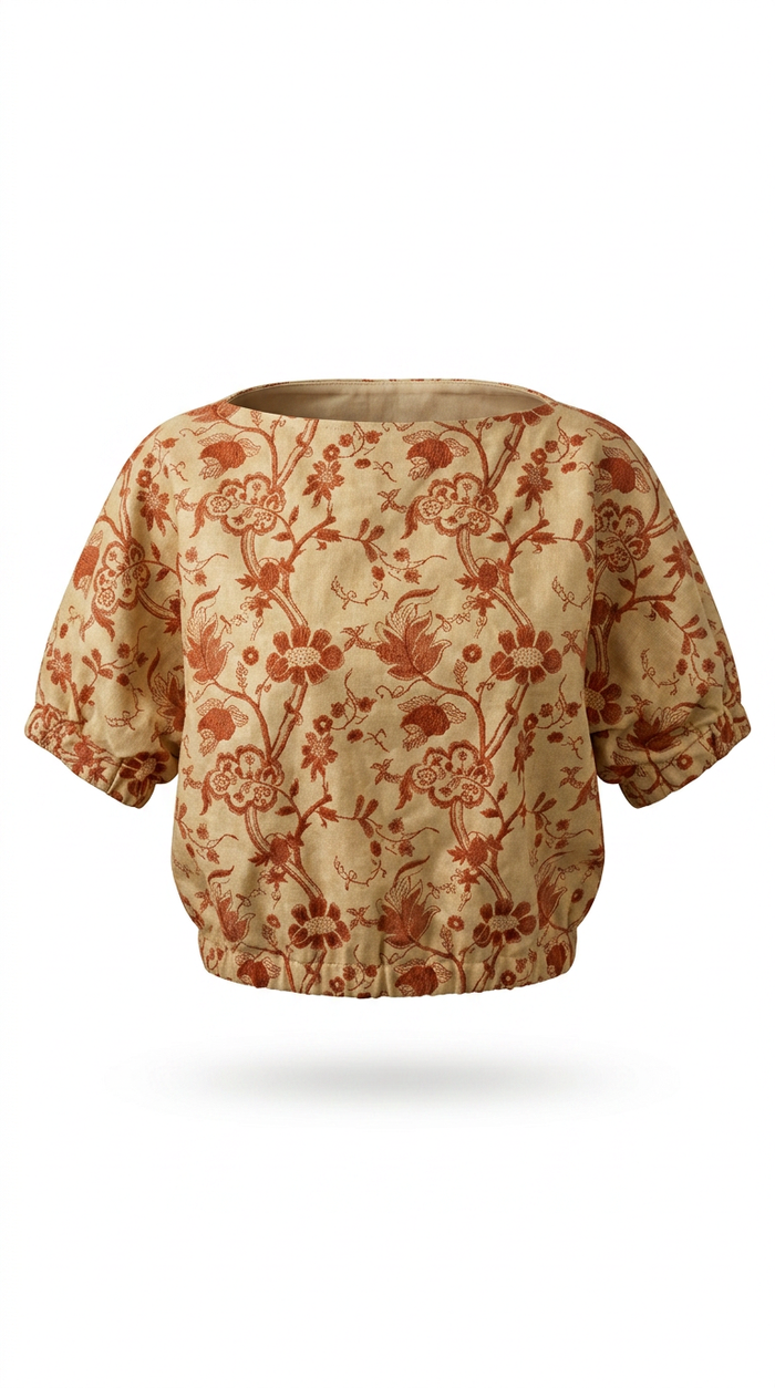 Bubble Top Embroidered Faux Leather