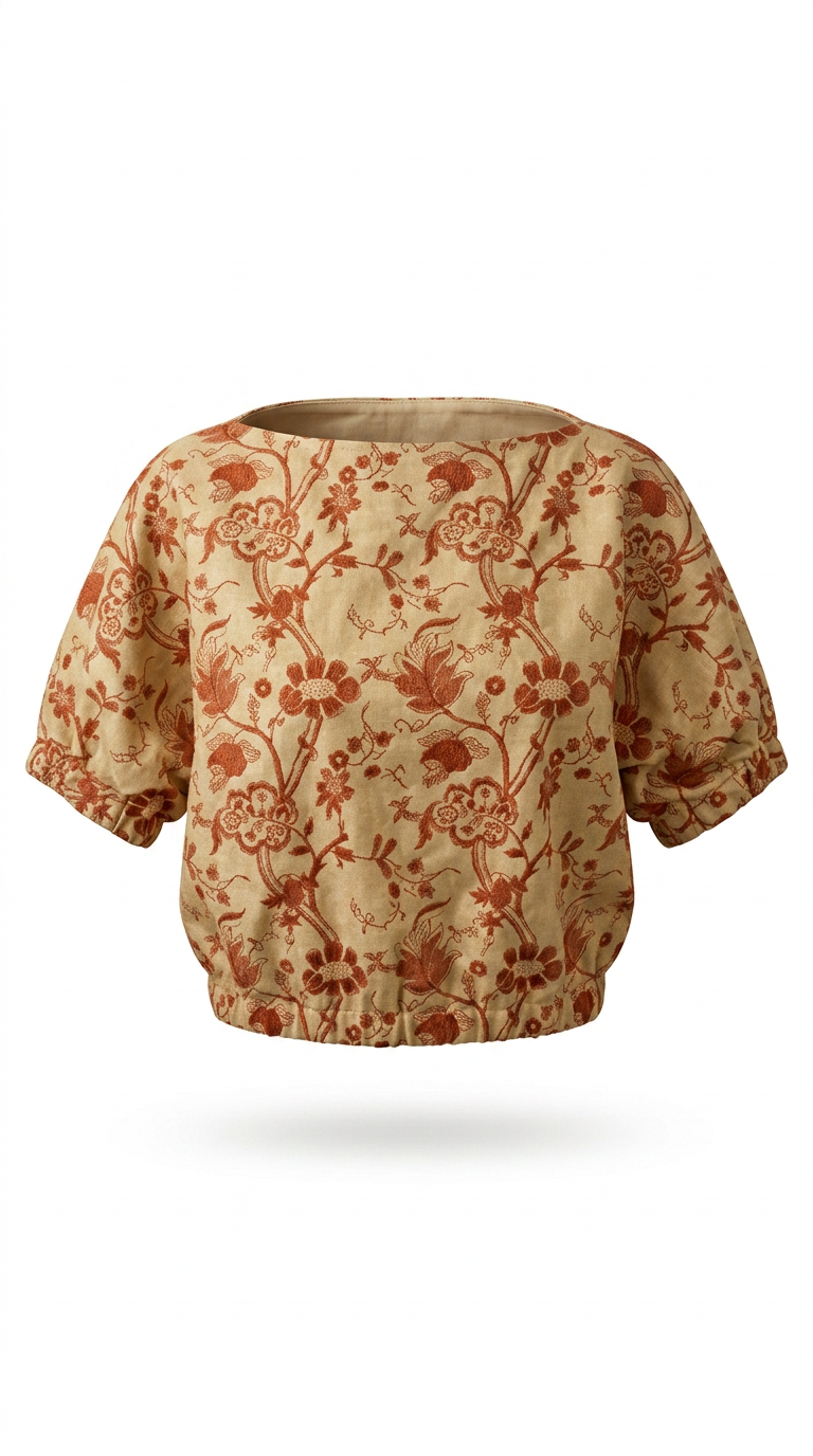 Bubble Top Embroidered Faux Leather