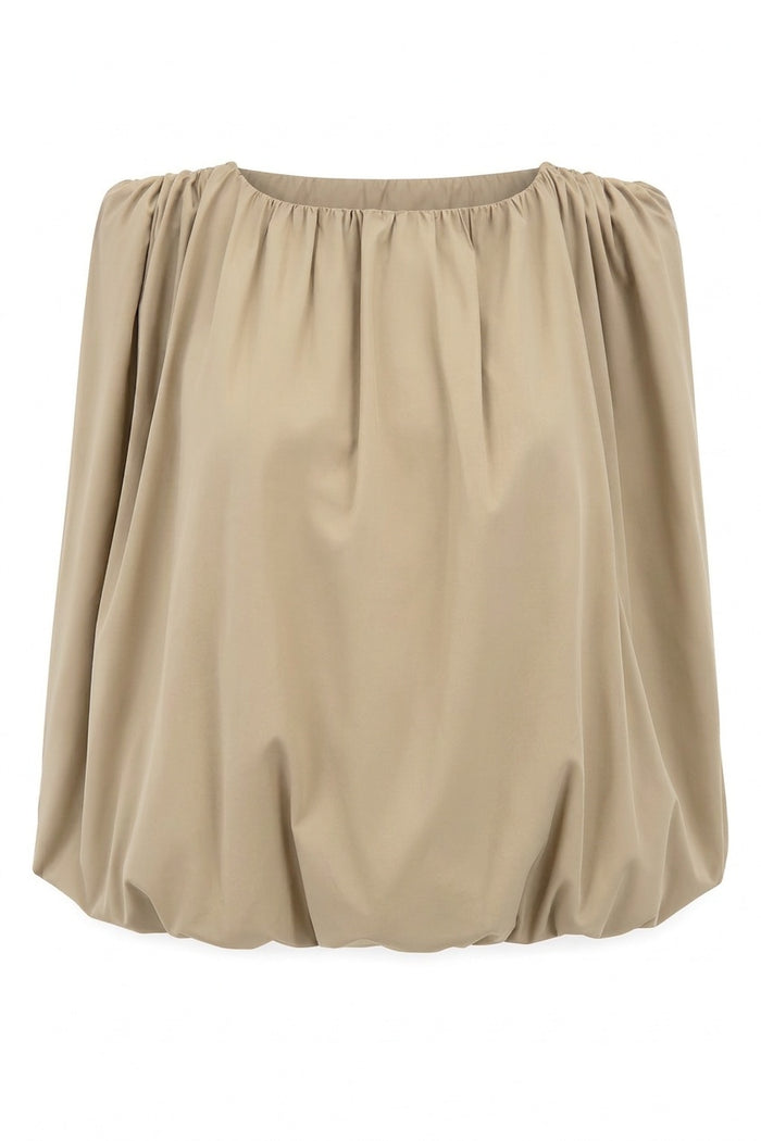 Pleated Top Khaki