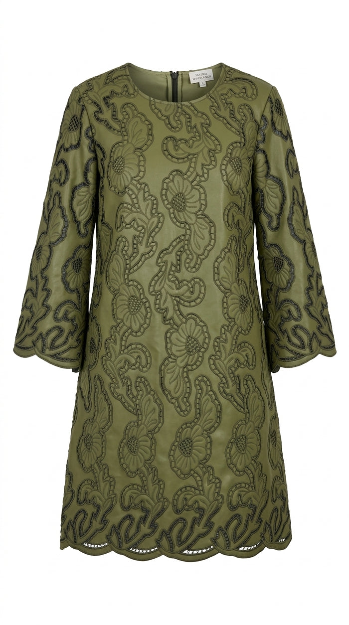 Camilla Short Caftan Green Faux Leather