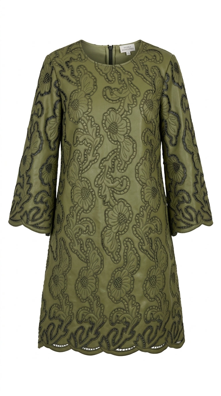 Camilla Short Caftan Green Faux Leather