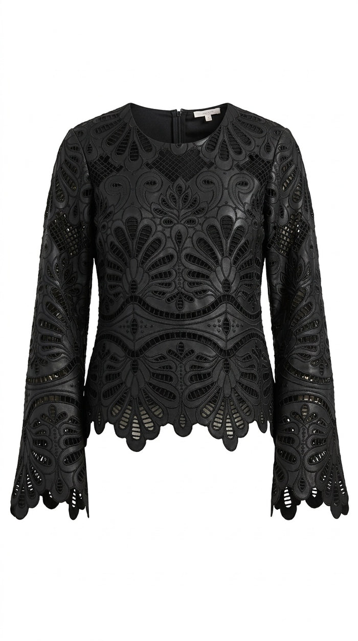 Camilla Top Black Faux Leather
