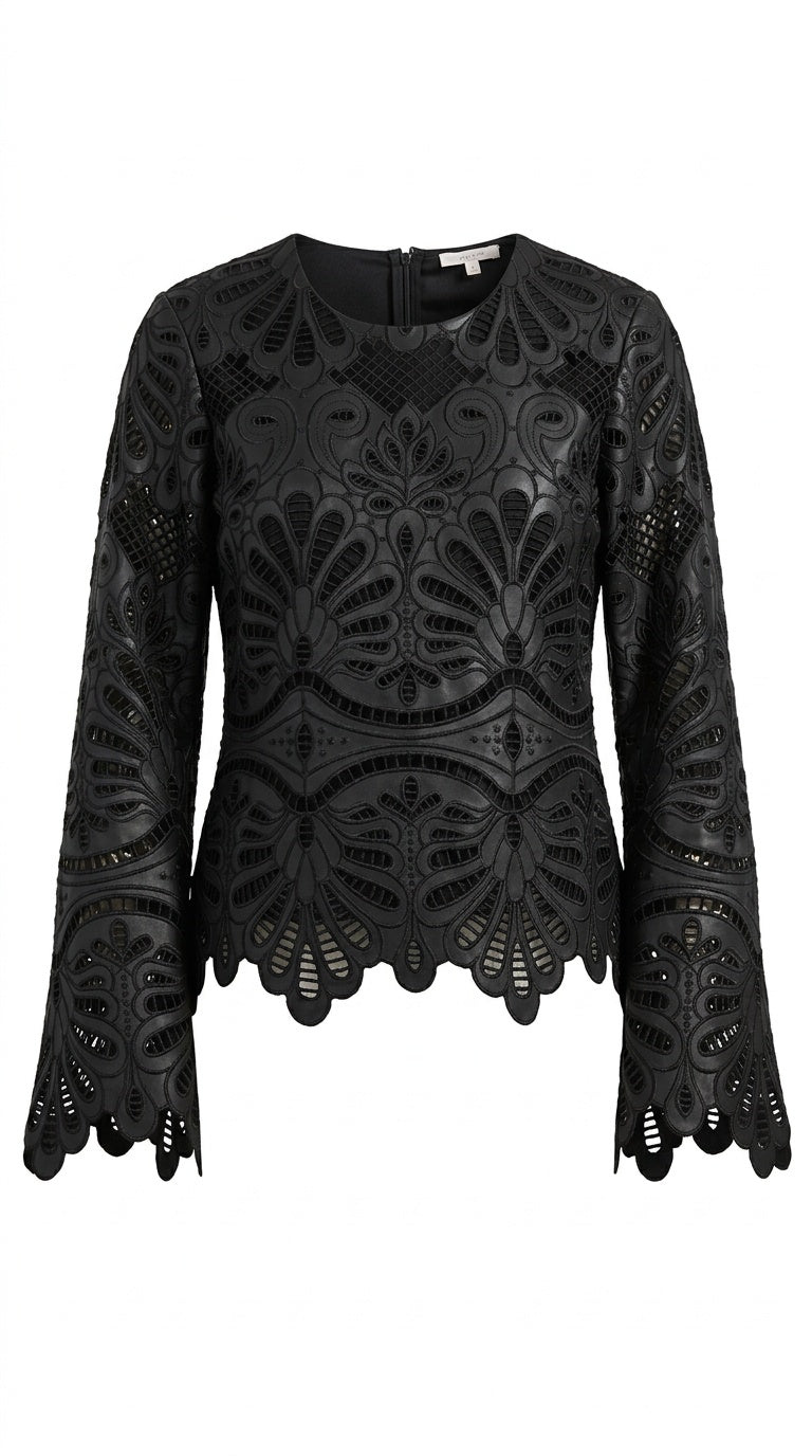 Camilla Top Black Faux Leather