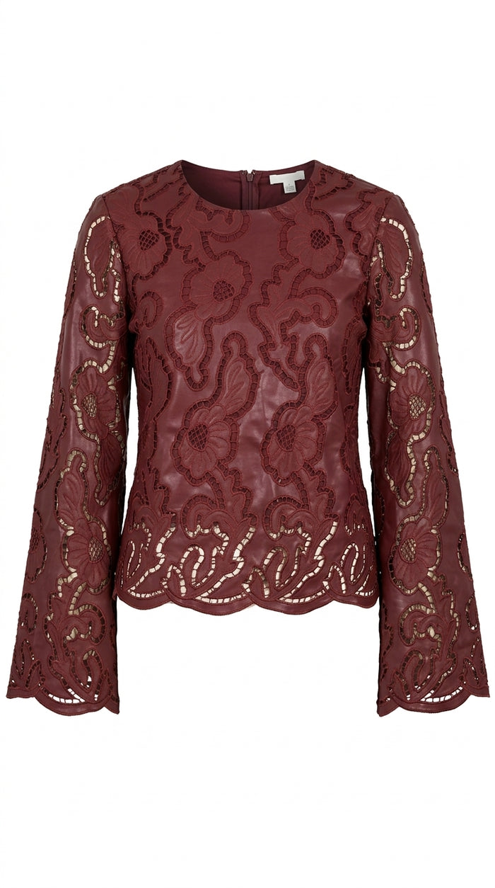 Camilla Top Red Faux Leather