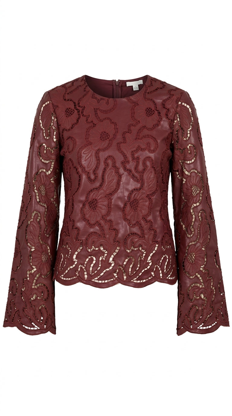 Camilla Top Red Faux Leather