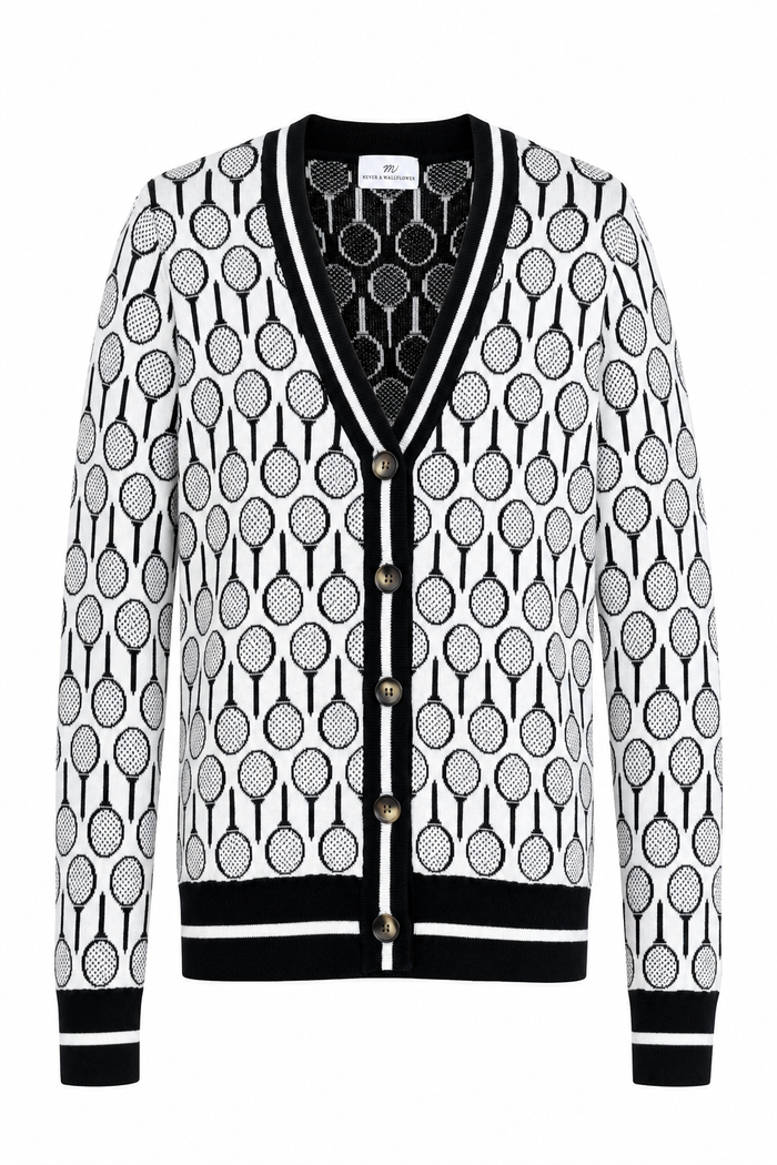 Long Sleeve Cardigan Sweater Golf Balls