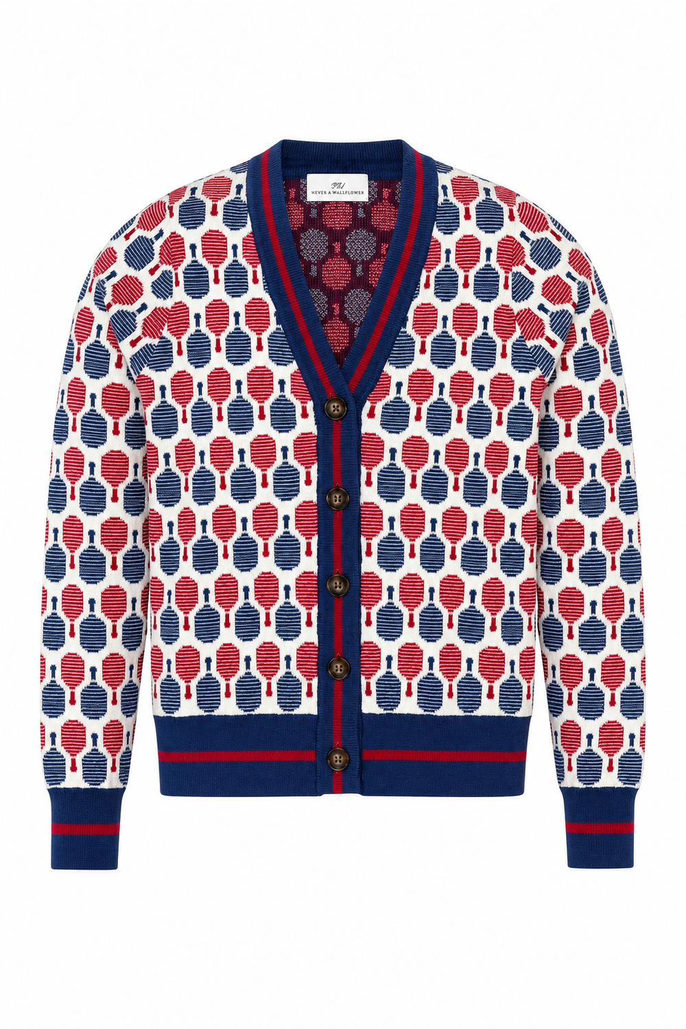 Long Sleeve Cardigan Sweater Pickleball Racquets