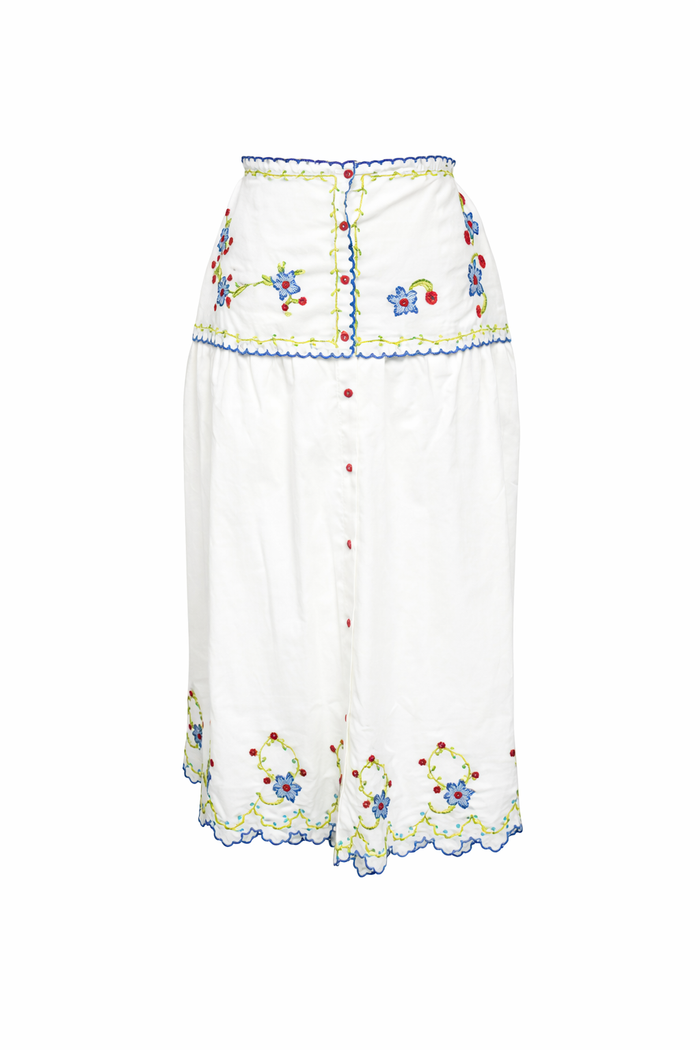 Blue Poppy Crosstitch Skirt