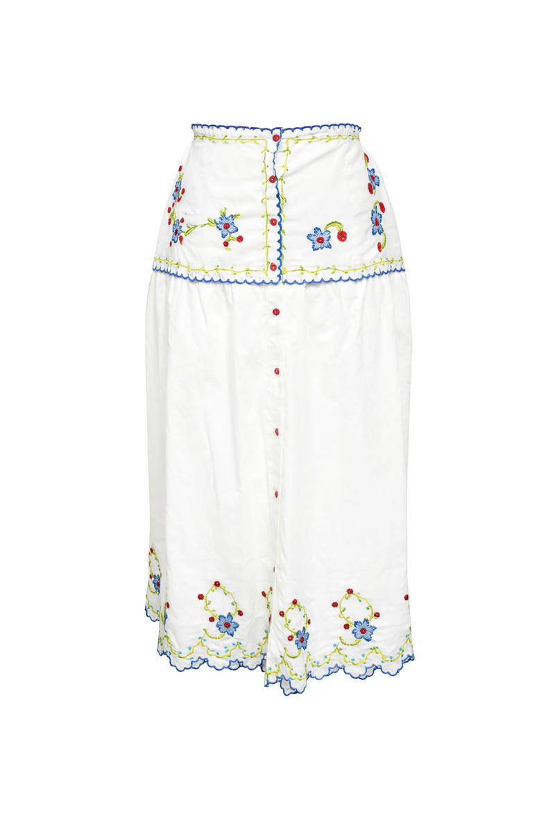 Blue Poppy Crosstitch Skirt
