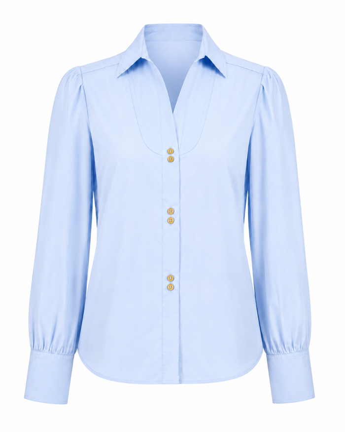 Rebecca Button Down Crystal Blue