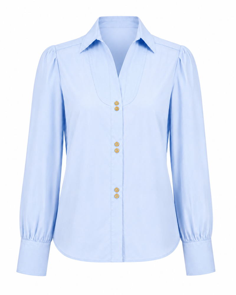 Rebecca Button Down Crystal Blue