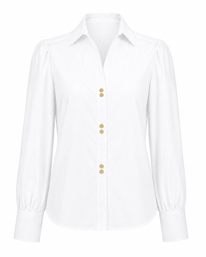 Rebecca Button Down White