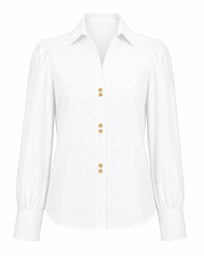 Rebecca Button Down White
