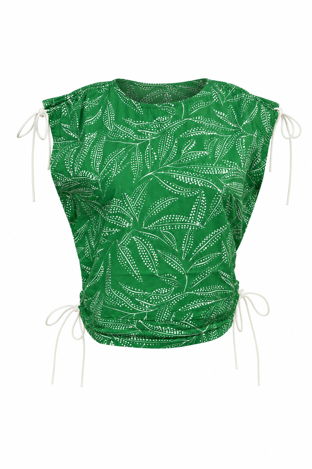 Cinch Waist Top Kelly Leaf