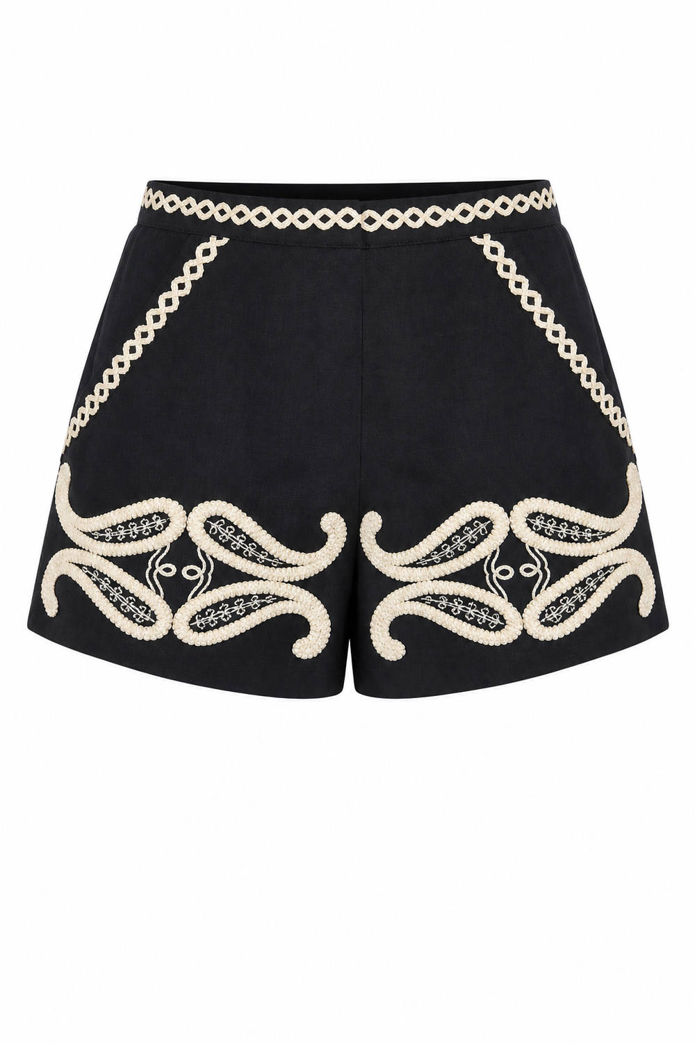 Como Shorts Black Raffia