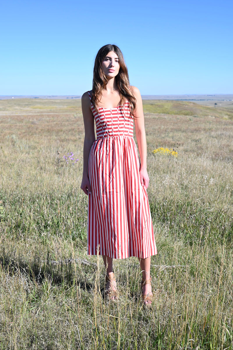 Corset Dress Red Stripe