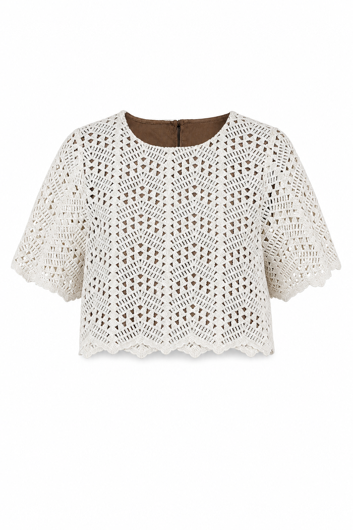 1/2 Sleeve Crop Bone Crochet
