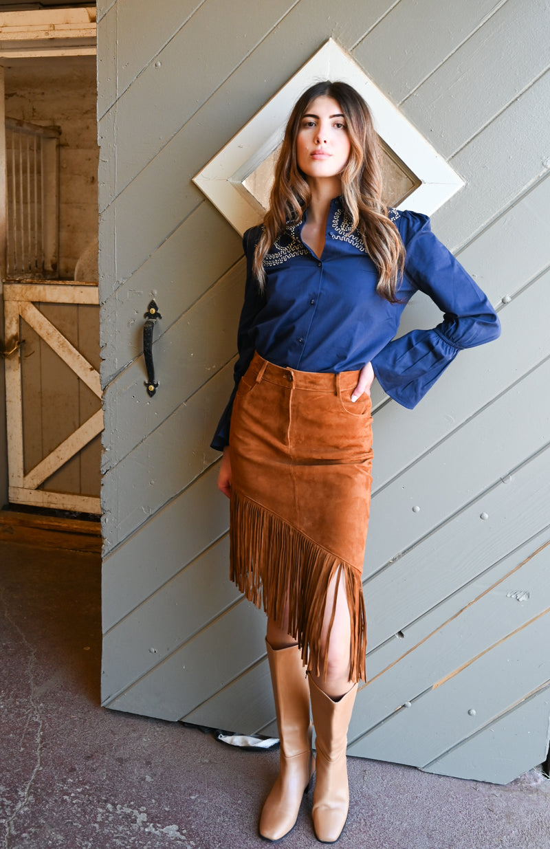 Leather Fringe Skirt Saddle