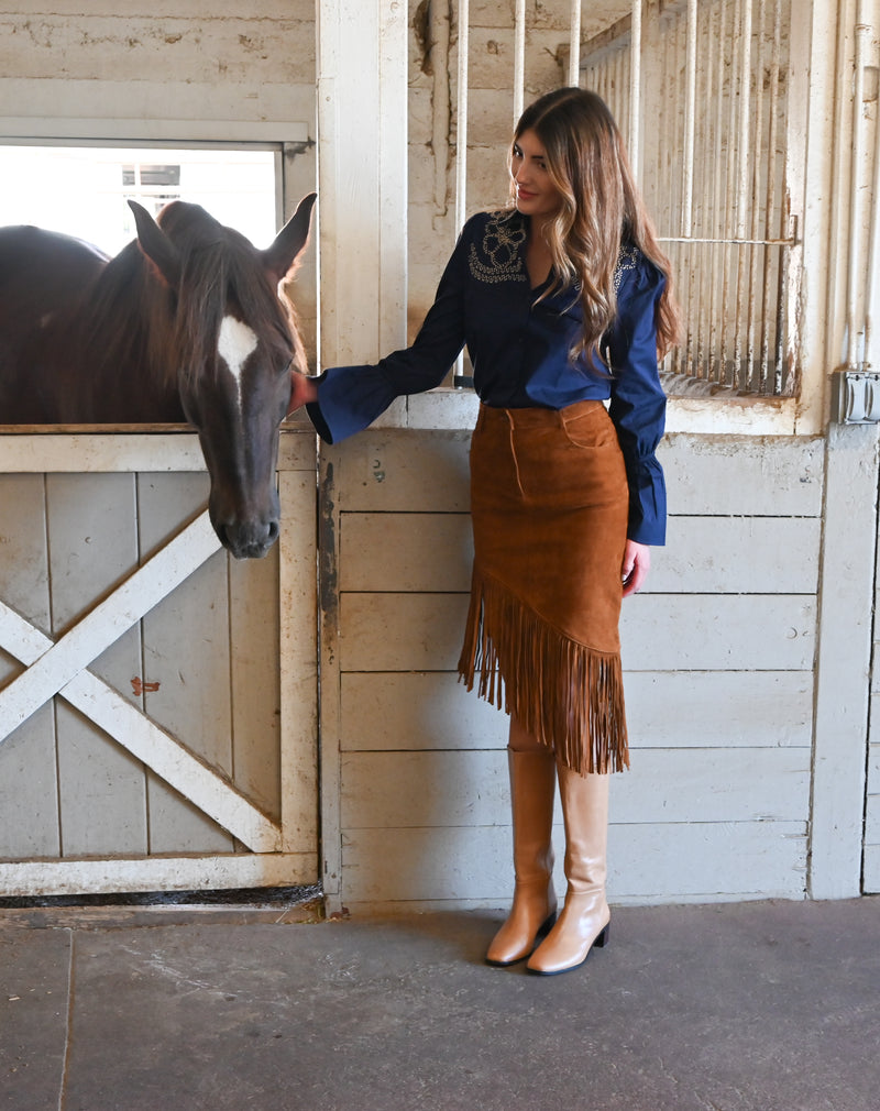 Leather Fringe Skirt Saddle