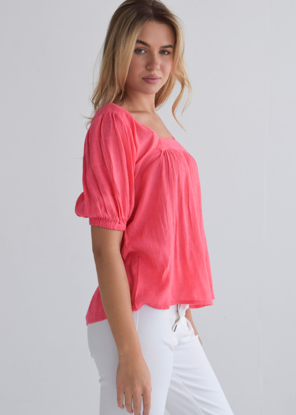 Square Neck Top - Knockout Pink