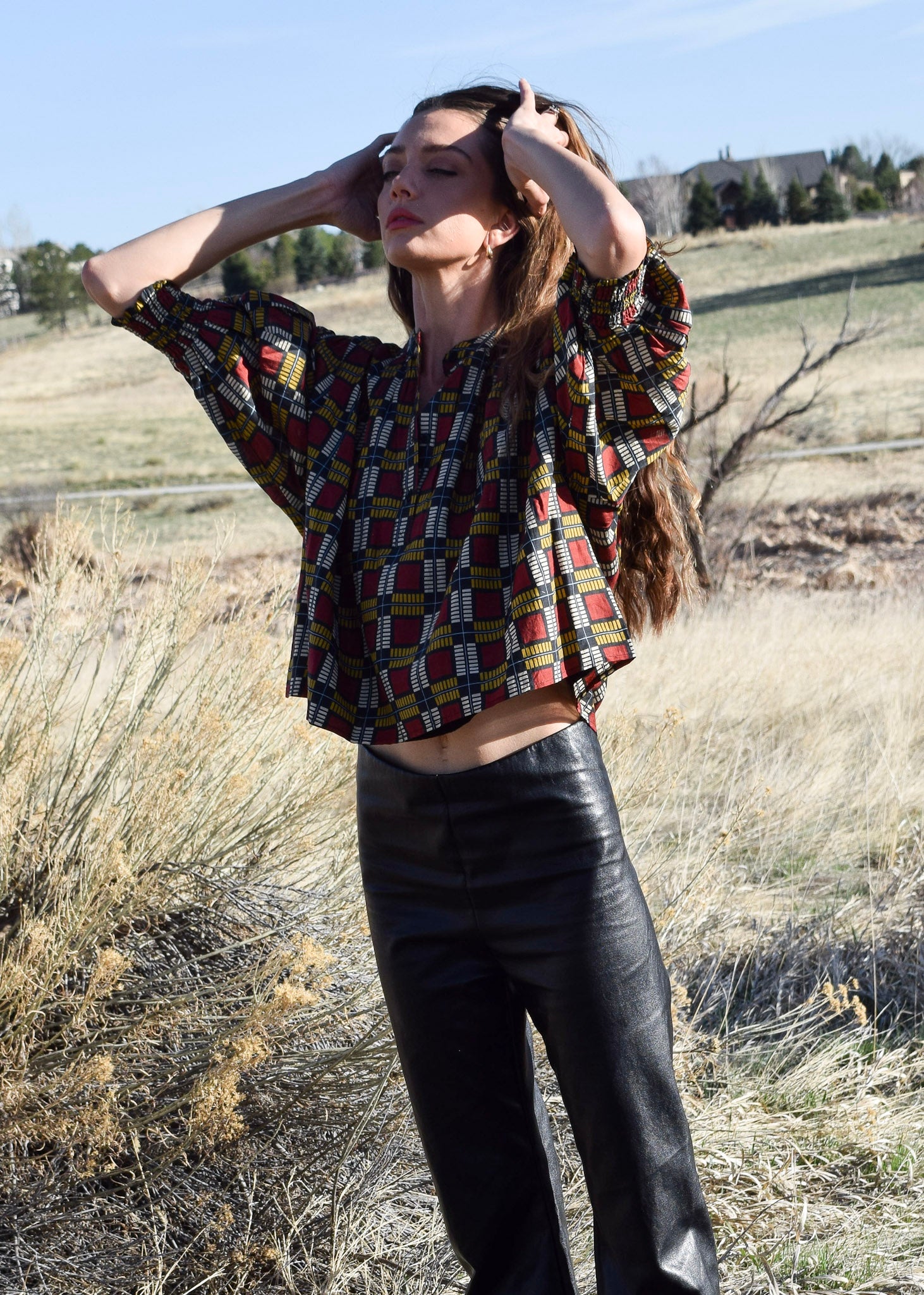 Naomiungrid シアーレイヤードTee、フラワーガウン Never A Wallflower | Cynthia Top Squares Cotton/Silk