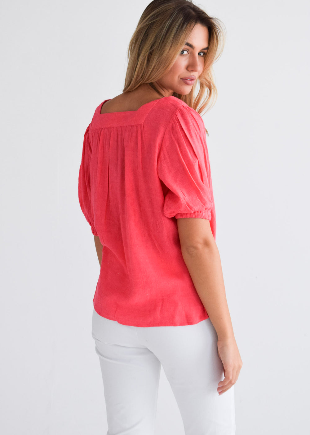 Square Neck Top - Knockout Pink