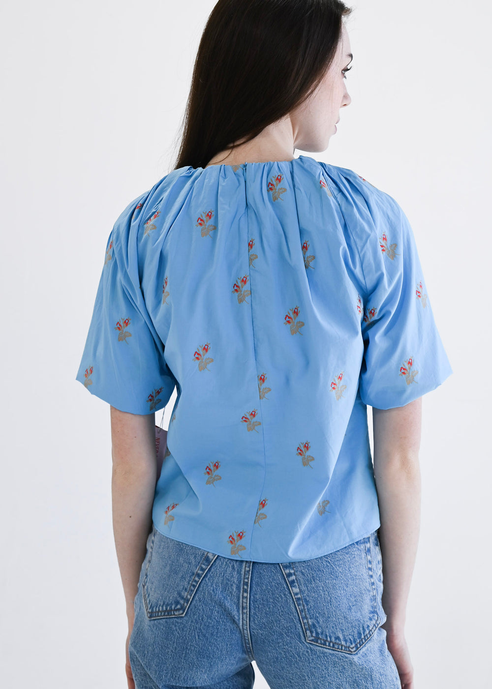 Snapdragon Top Blue Rose Jacquard