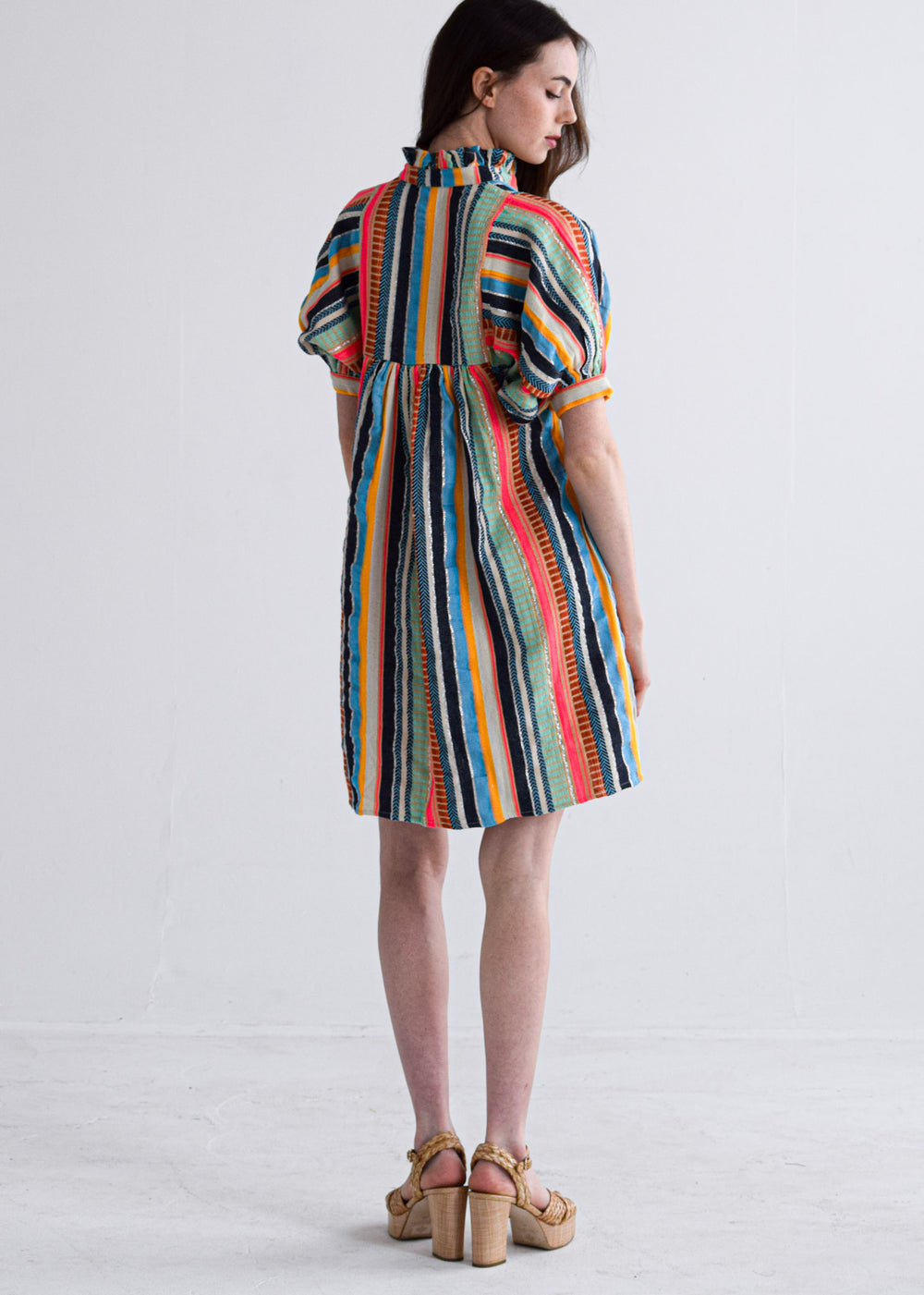 High Neck Dress - Summer Stripe