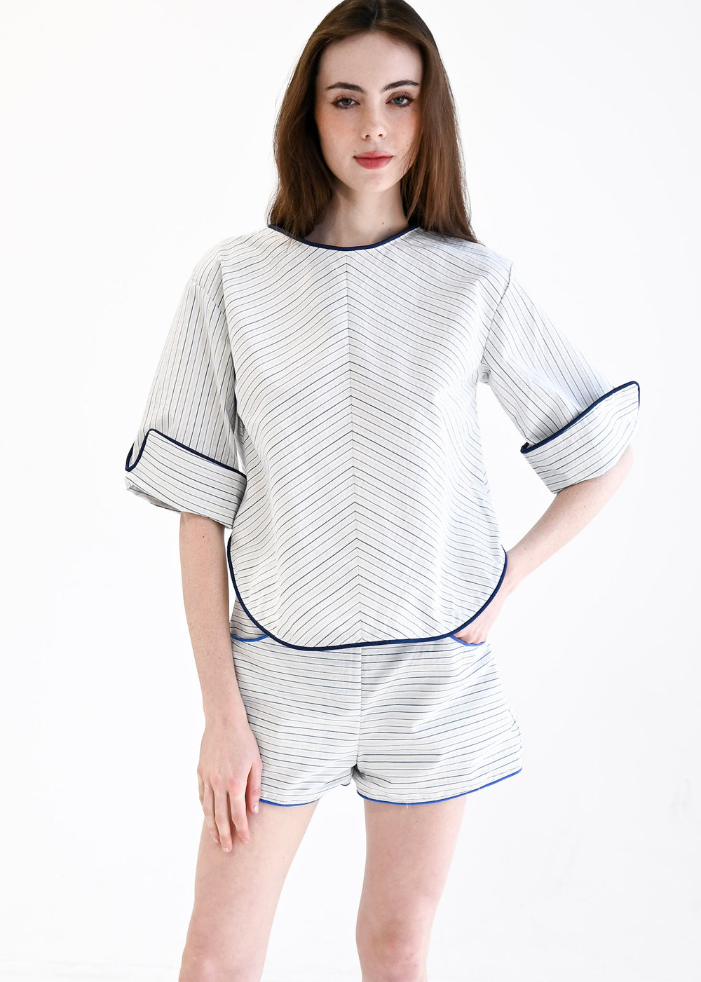 Reversible Top Blue Stripe